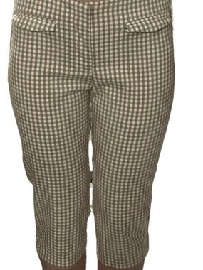 Women's Zara Gingham Capri Pants - Brown & White